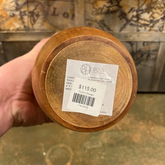 Wood Vase Natural Color, Toulon Design - Picture 7 of 10